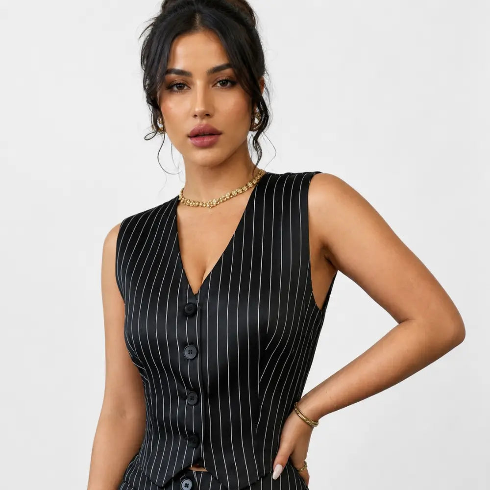 Conjunto Feminino Alfaiataria Risca de Giz Milano Prestige
