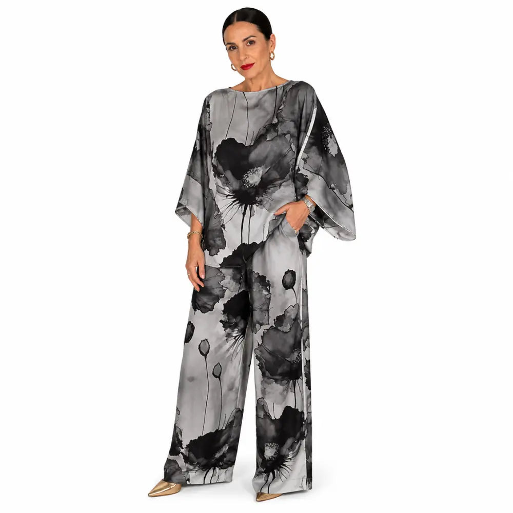 Conjunto Feminino Cetim Estampado Bellissima