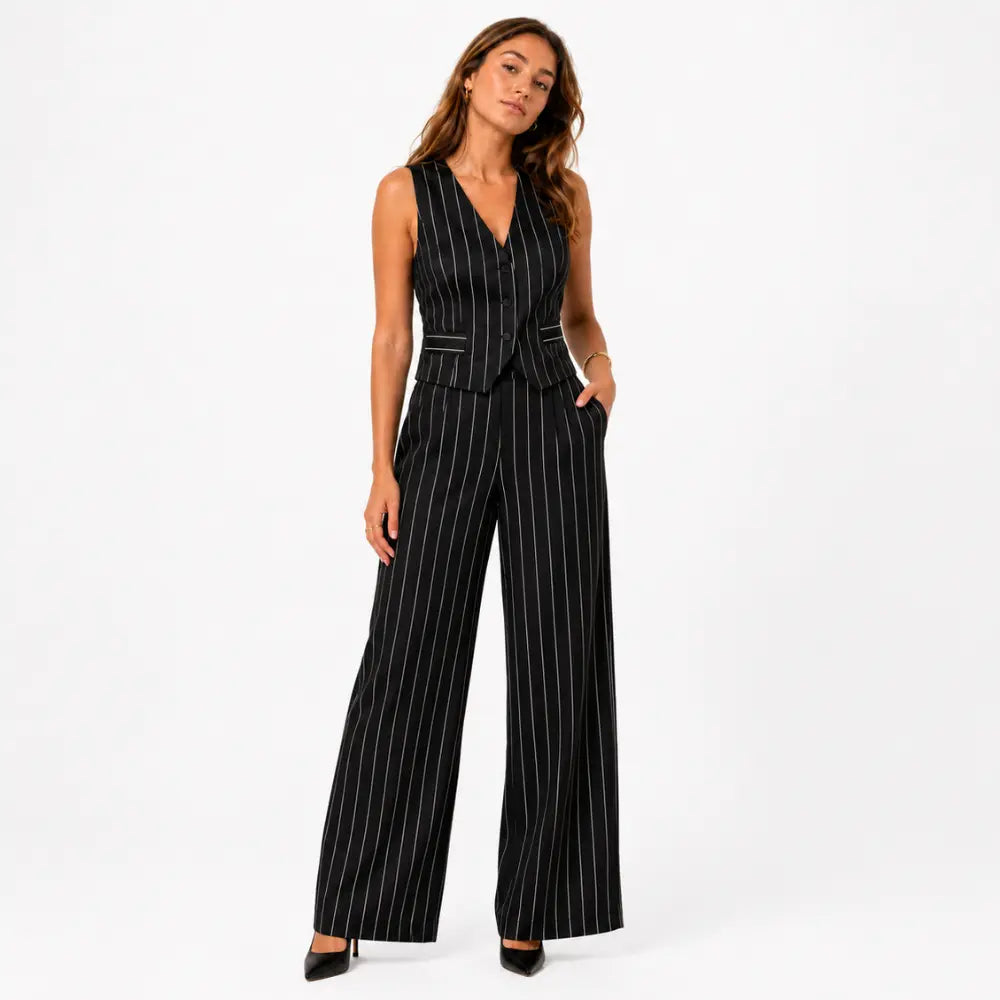 Conjunto Feminino Alfaiataria Listrado Milano