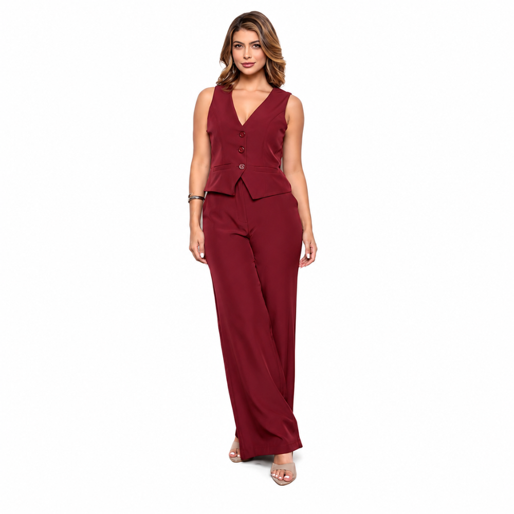 Conjunto Feminino Alfaiataria Marsala Verona