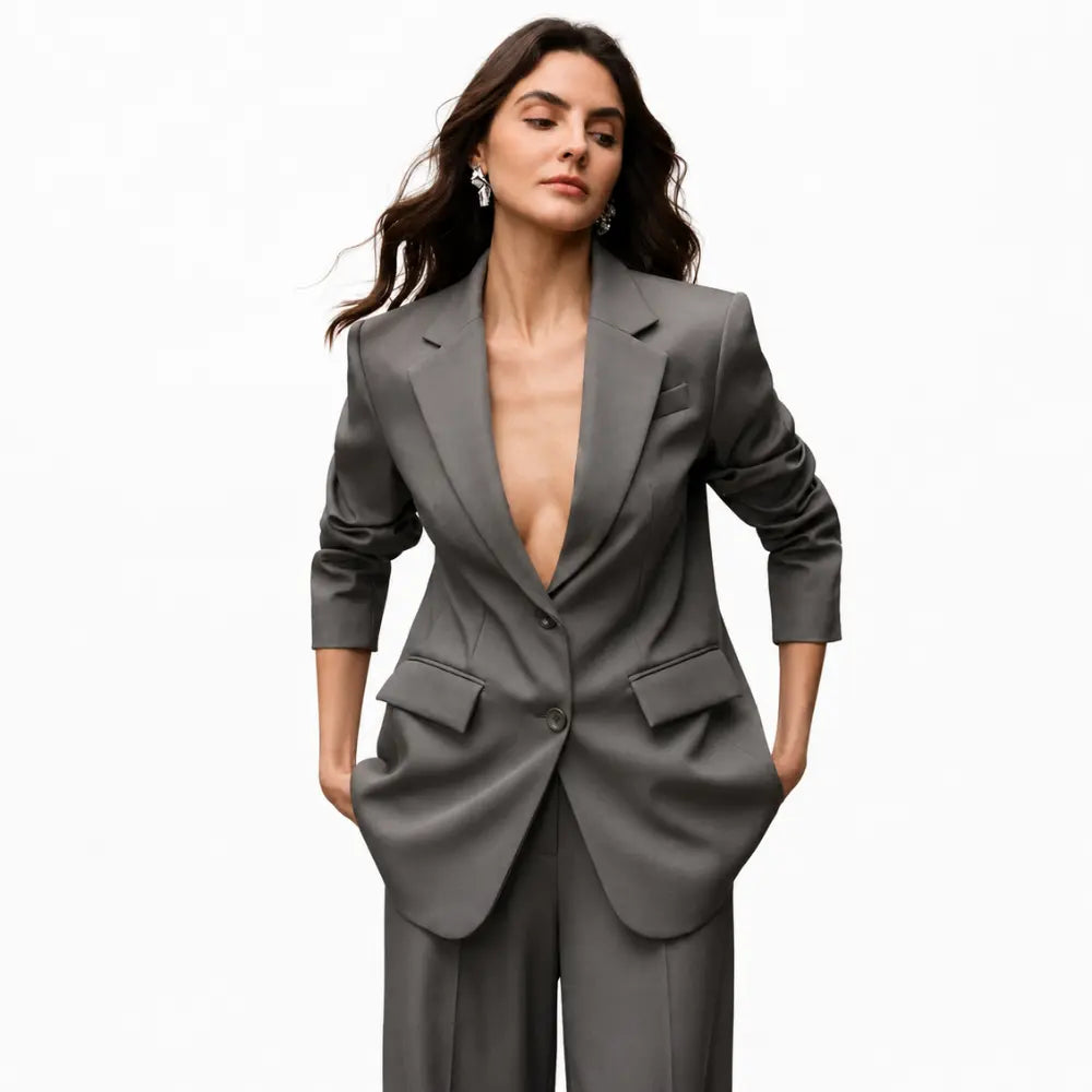 Conjunto Feminino Alfaiataria Privée - Cinza