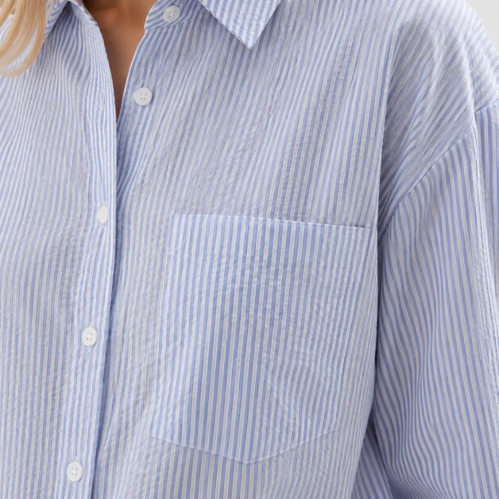 Camisa Social Feminina Listrada Riviera