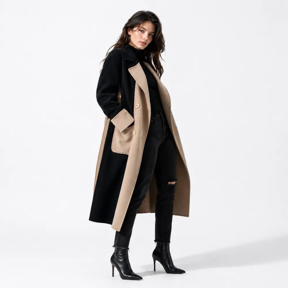 Sobretudo Feminino Longo Bicolor Firenze Privée