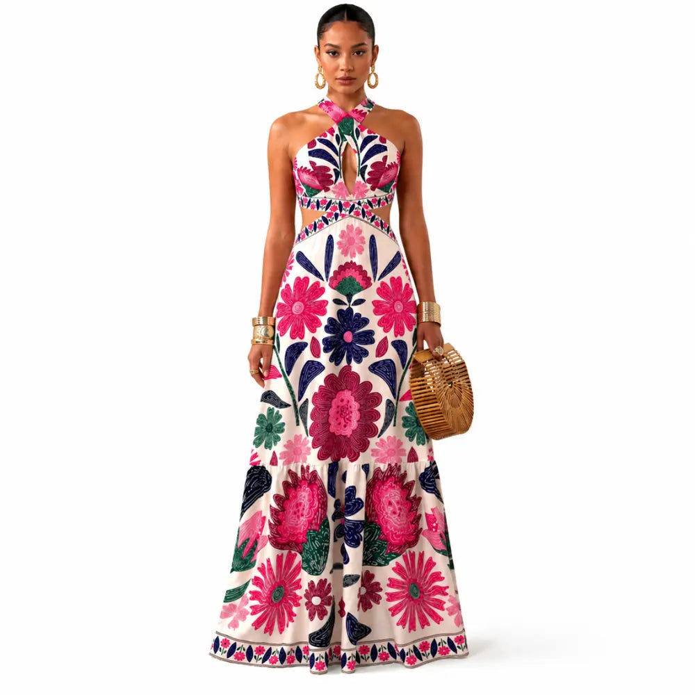 Vestido Longo Ravello Bloom Feminino Premium