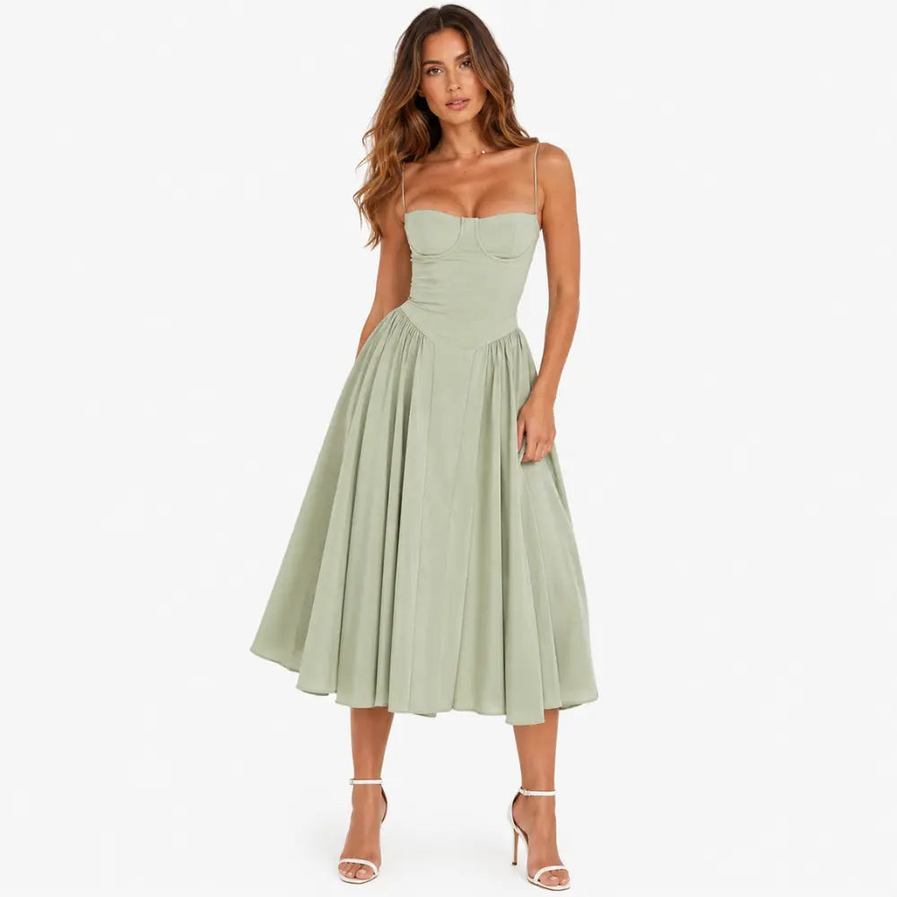 Vestido Midi Serena Noir Feminino Premium