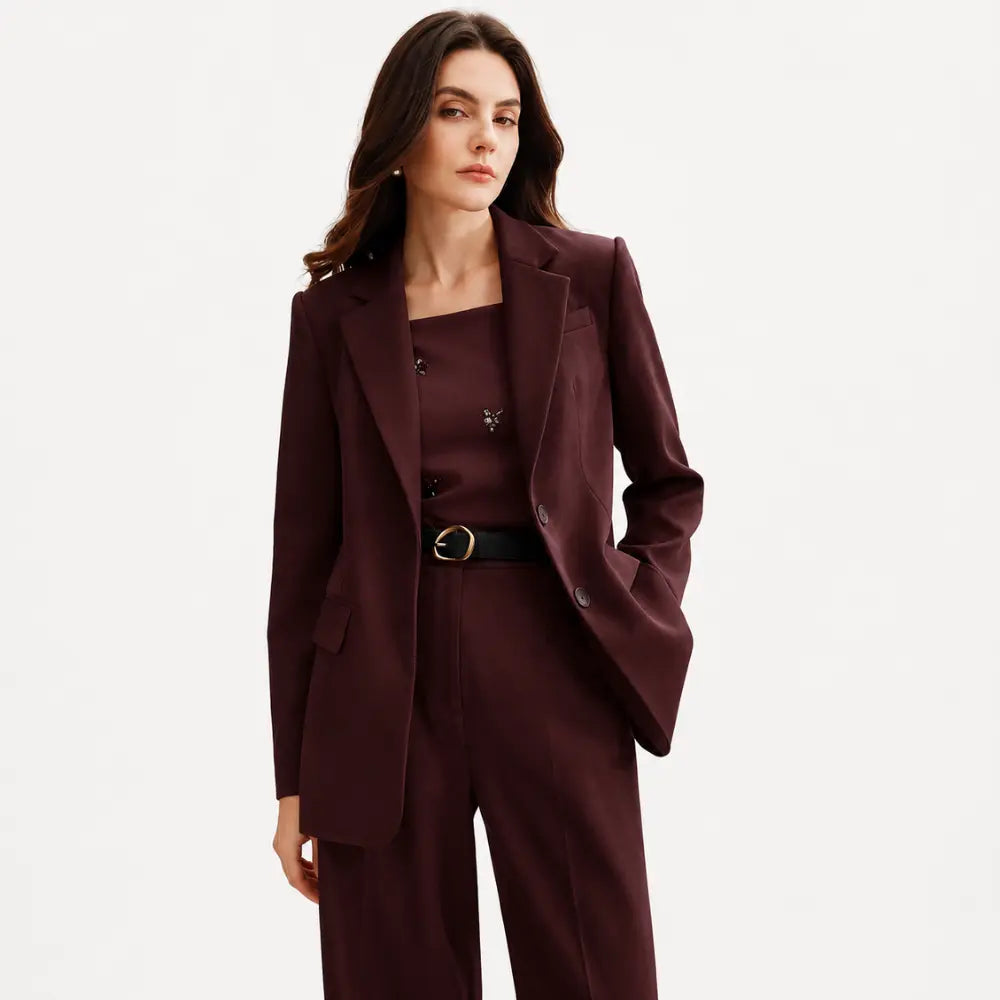 Conjunto Feminino Alfaiataria Privée - Marrom