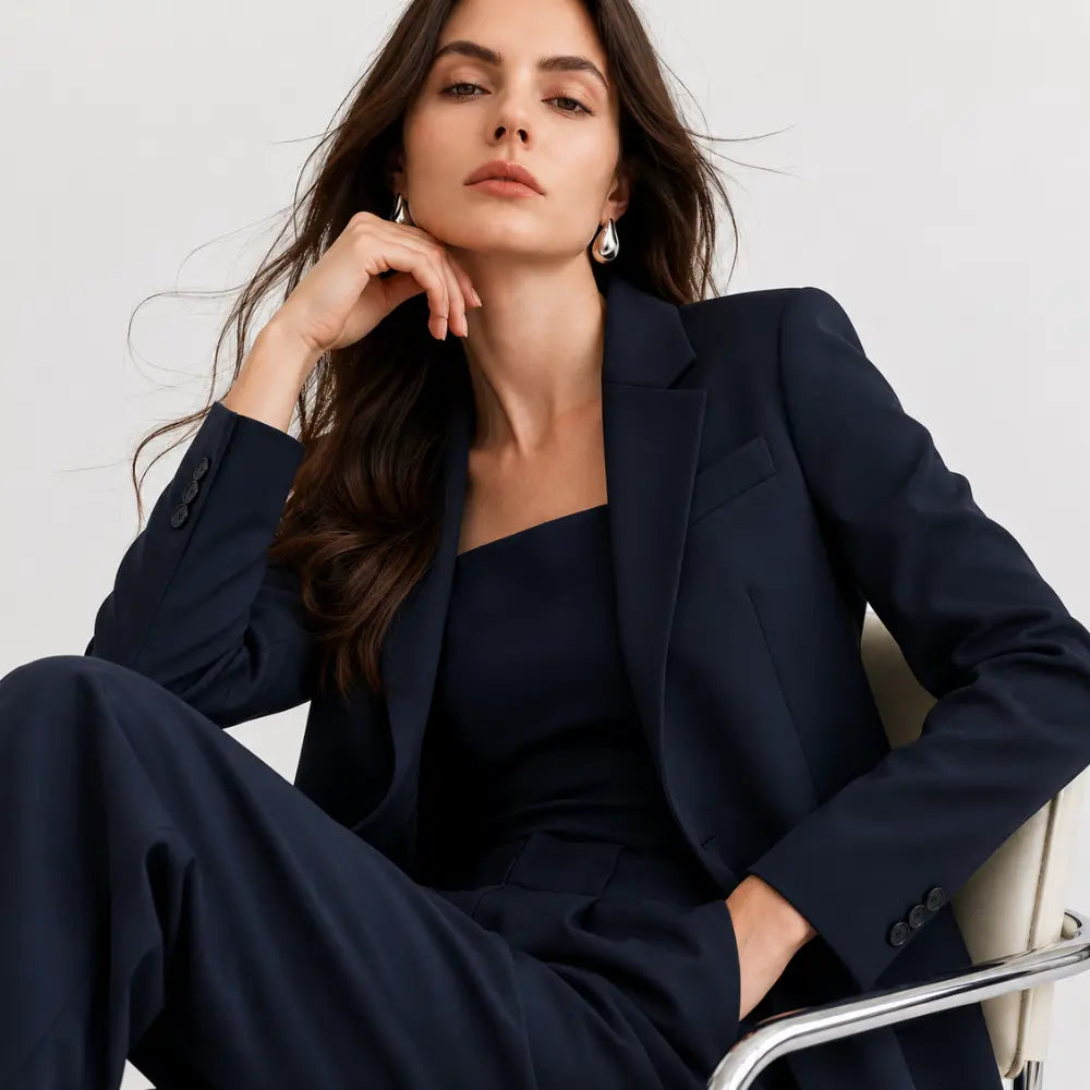 Conjunto Feminino Alfaiataria Privée - Azul Marinho