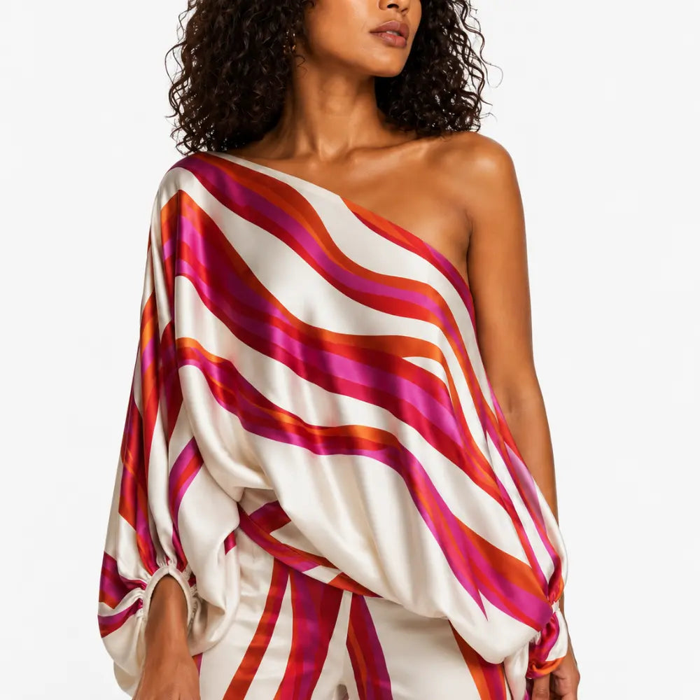 Conjunto Feminino Cetim Ombro Único Positano