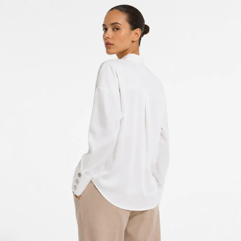 Camisa Social Feminina Branca Cairo Élégance