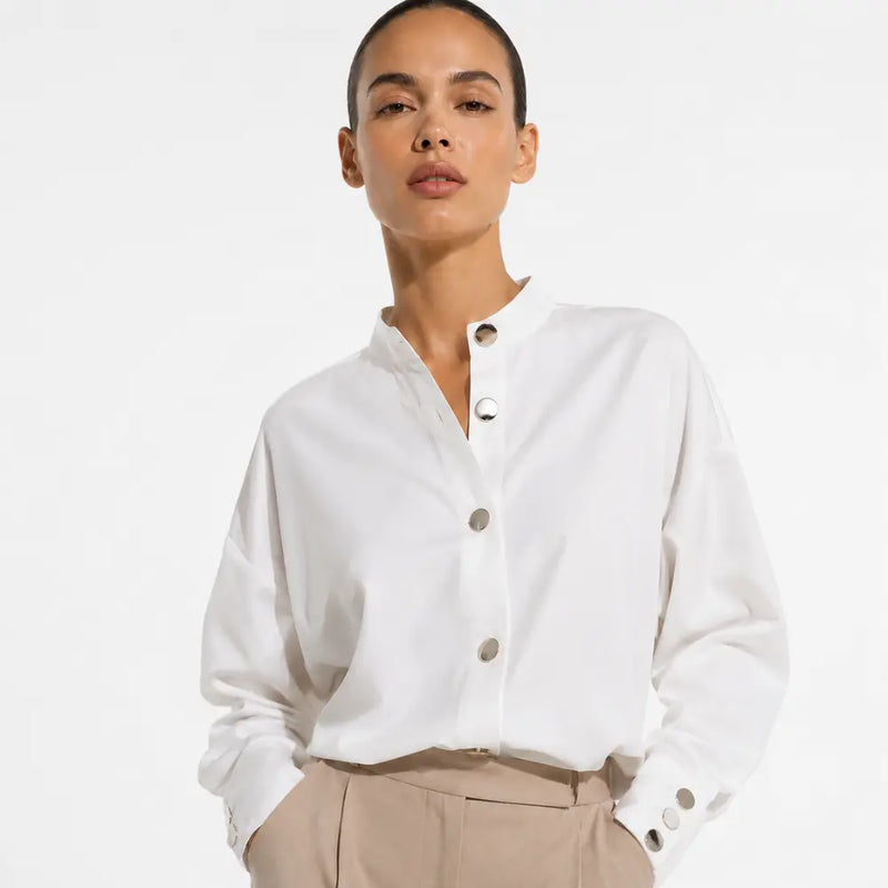 Camisa Social Feminina Branca Cairo Élégance