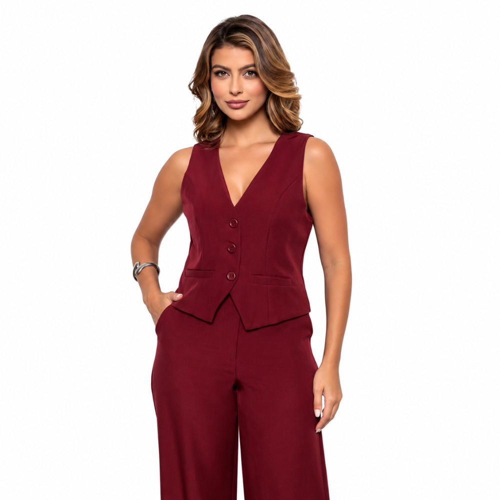 Conjunto Feminino Alfaiataria Marsala Verona