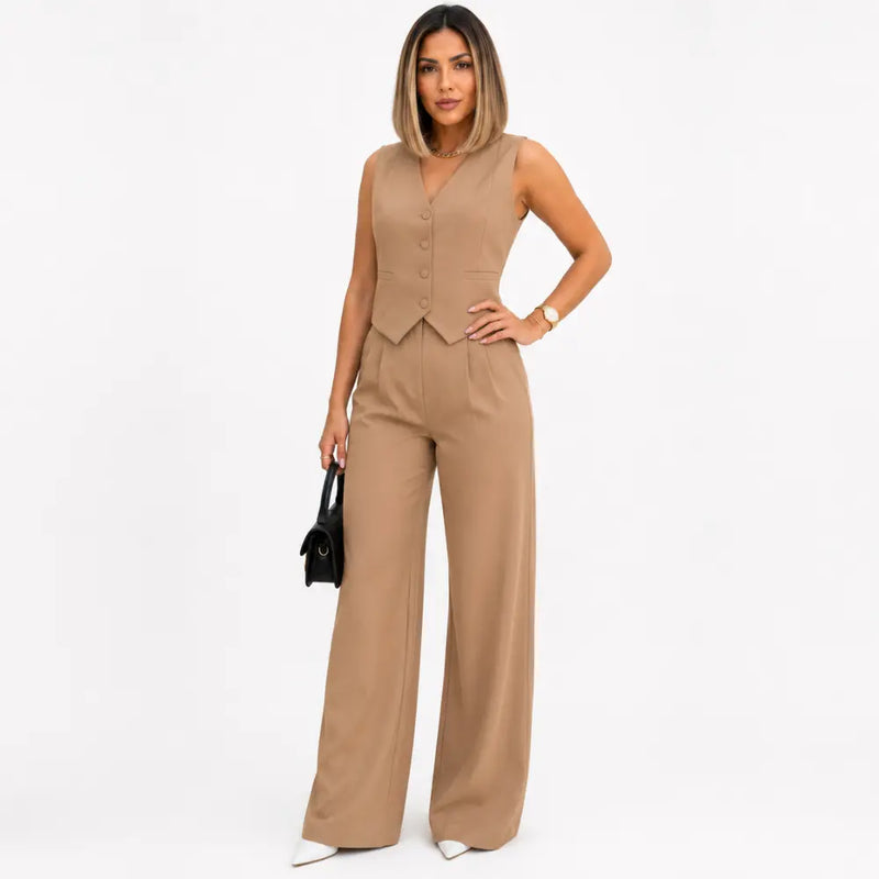 Conjunto Feminino Alfaiataria Bege Verona