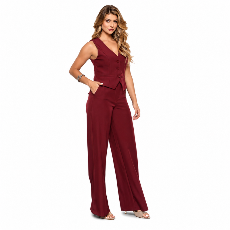 Conjunto Feminino Alfaiataria Marsala Verona