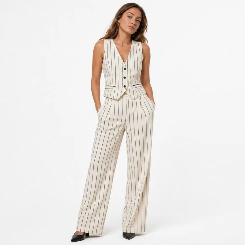 Conjunto Feminino Alfaiataria Listrado Milano
