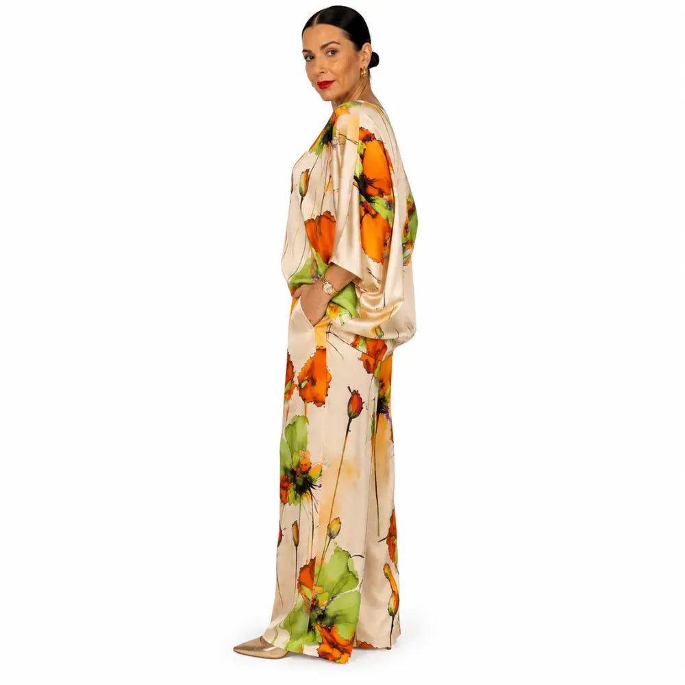 Conjunto Feminino Cetim Estampado Bellissima