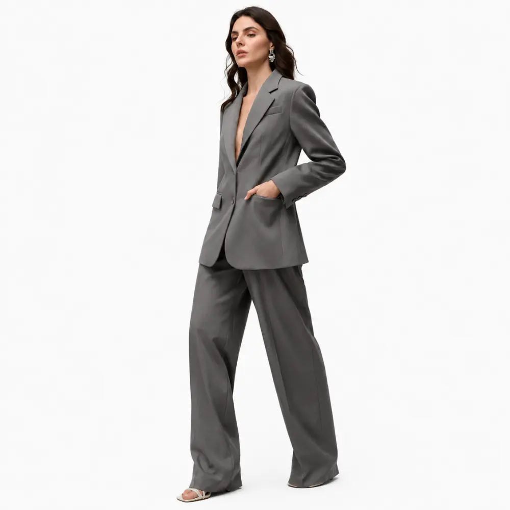 Conjunto Feminino Alfaiataria Privée - Cinza