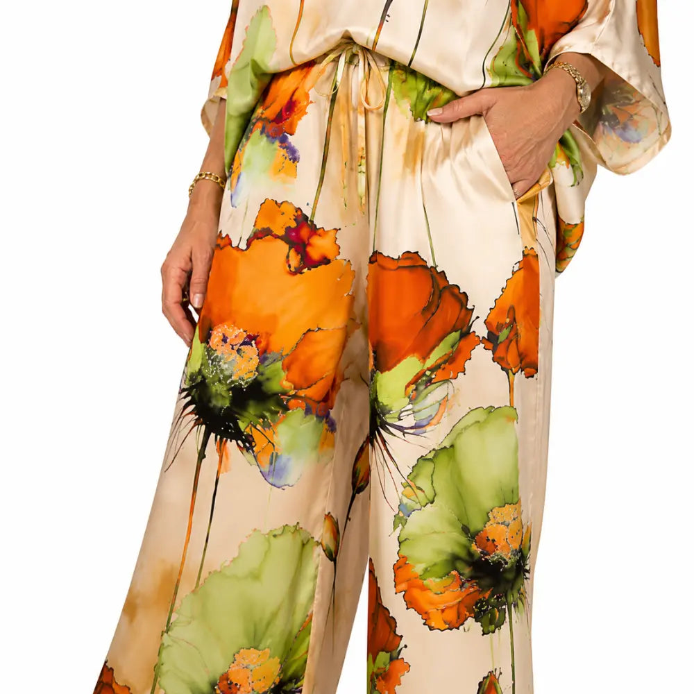 Conjunto Feminino Cetim Estampado Bellissima