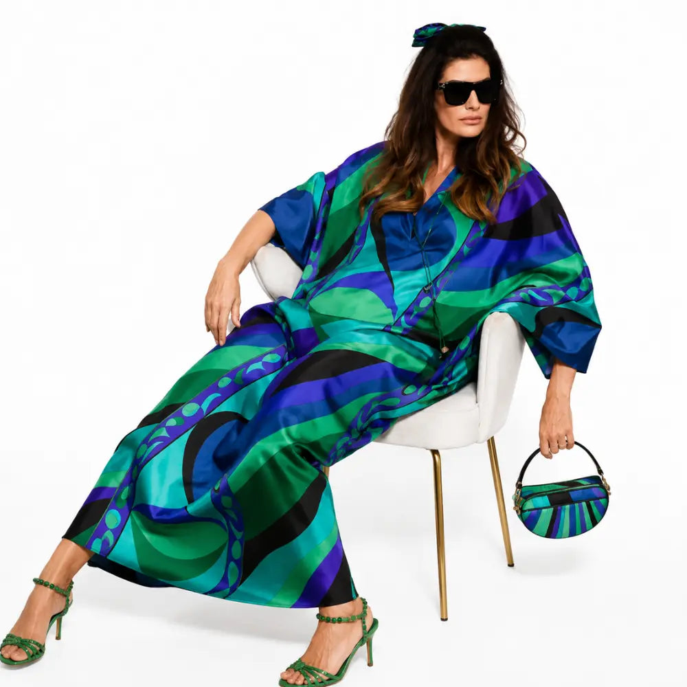 Vestido Longo Positano Azure Feminino Premium