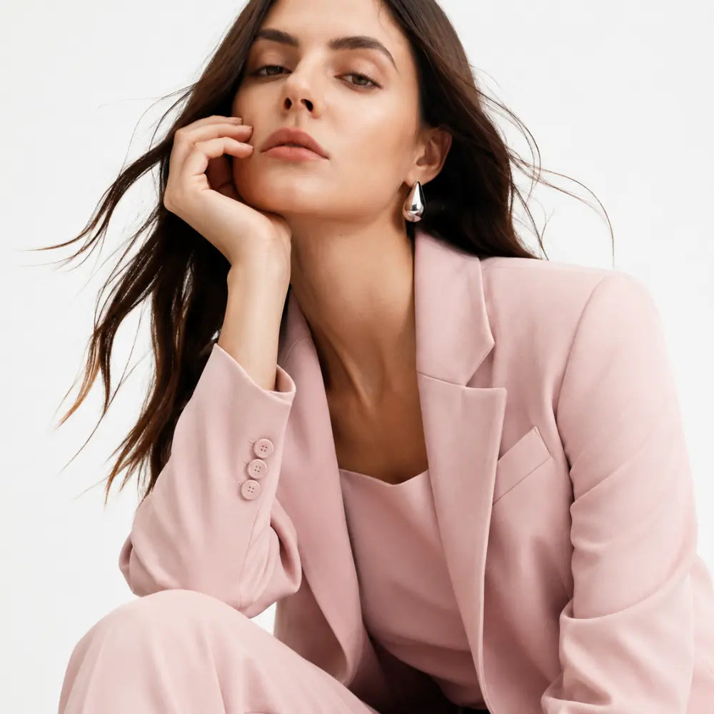 Conjunto Feminino Alfaiataria Privée - Rosa Bebê