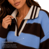 Suéter Feminino Gola Polo Azul Cashmere Firenze