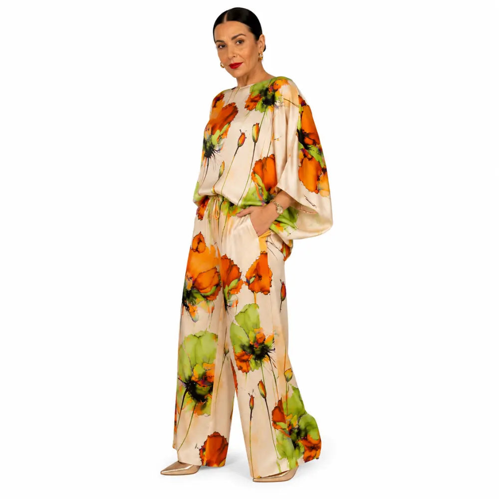 Conjunto Feminino Cetim Estampado Bellissima