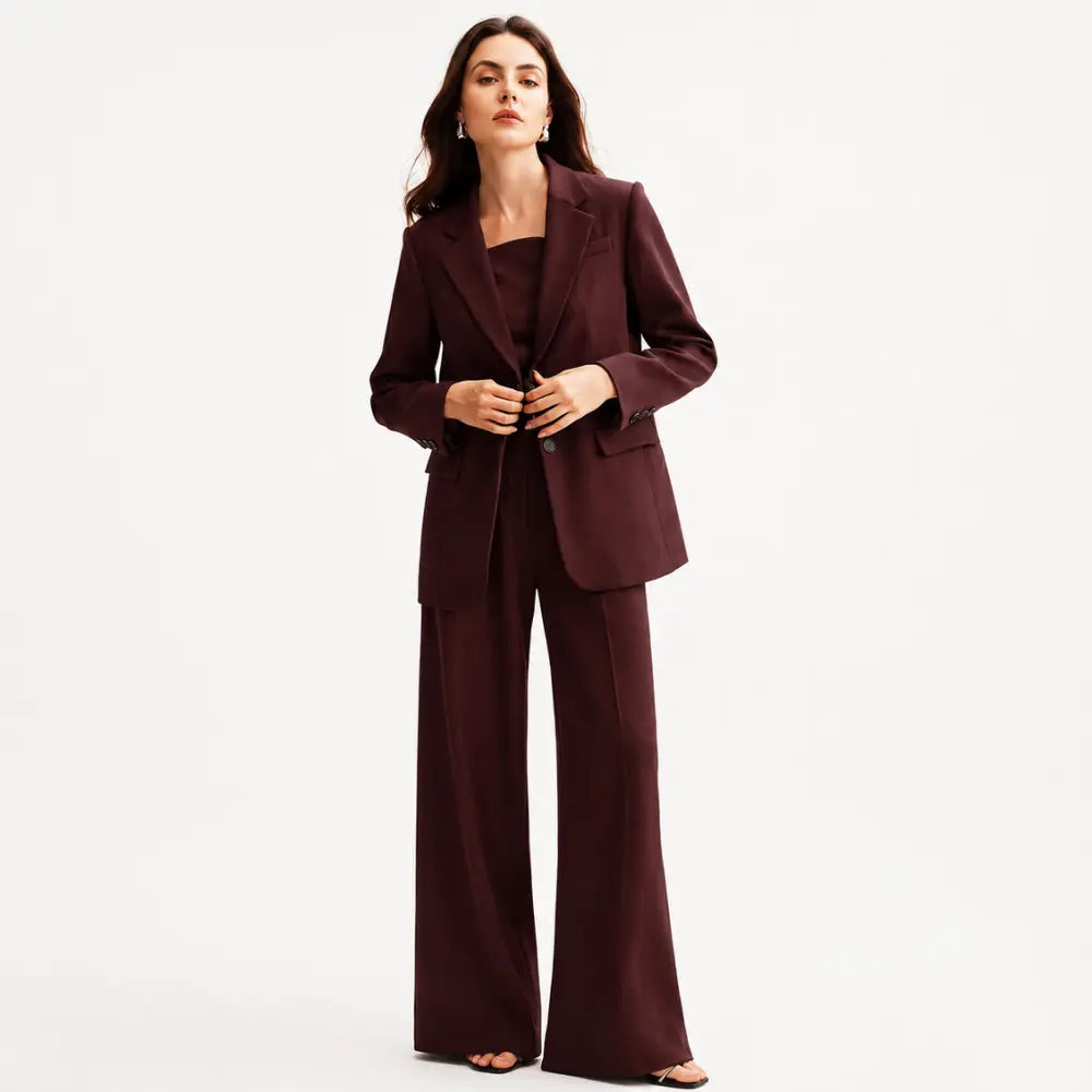 Conjunto Feminino Alfaiataria Privée - Marrom