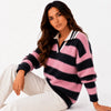 Suéter Feminino Gola Polo Rosa Cashmere Firenze