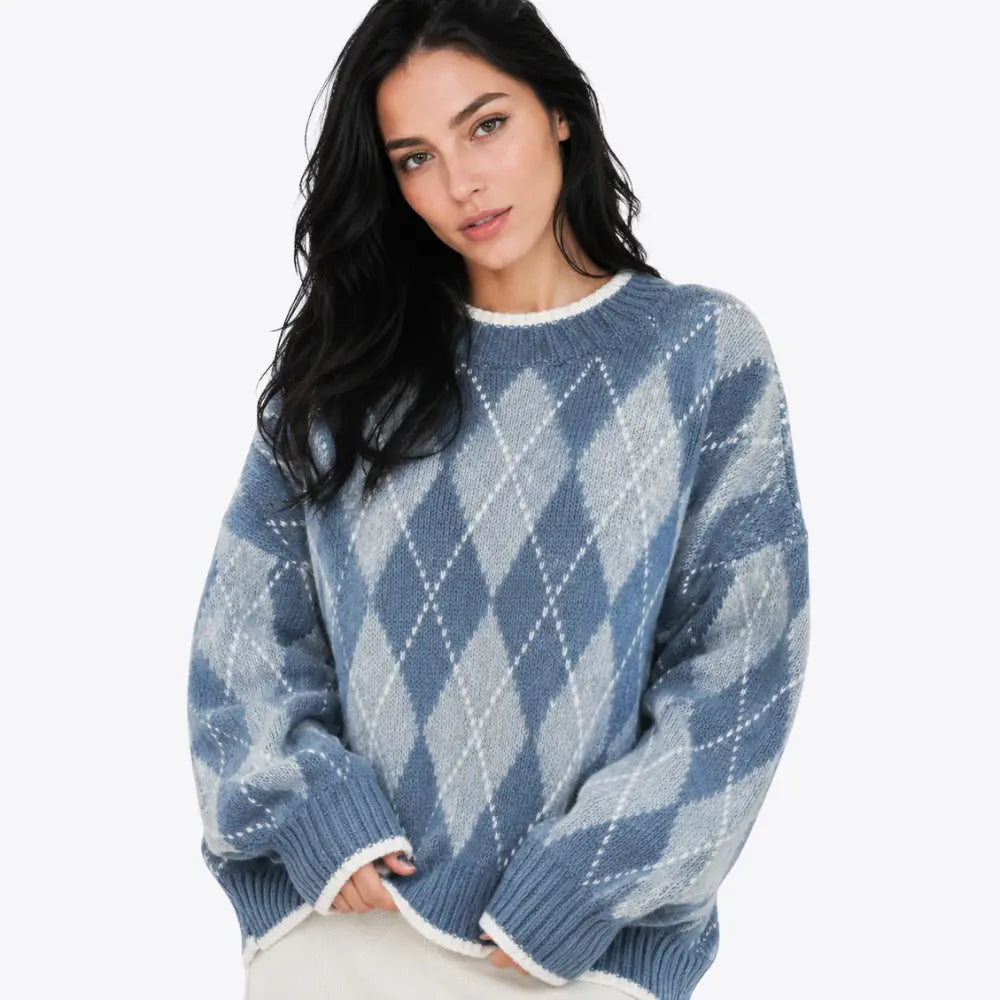 Suéter Feminino Tricô Argyle Firenze