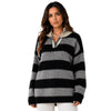 Suéter Feminino Gola Polo Preto Cashmere Firenze