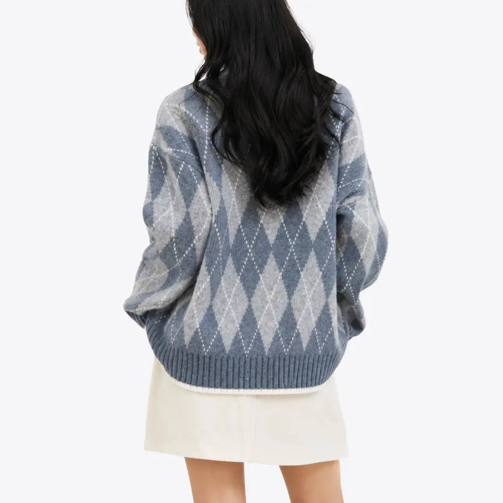 Suéter Feminino Tricô Argyle Firenze