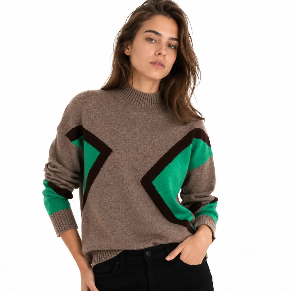 Suéter Feminino Tricô Geométrico Amalfi Firenze