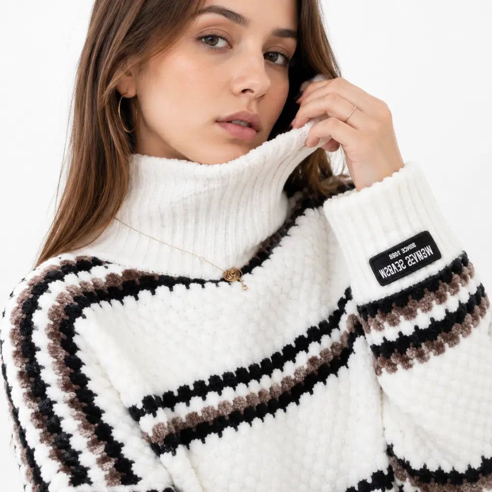 Suéter Feminino Chenille Gola Alta Bergen Firenze