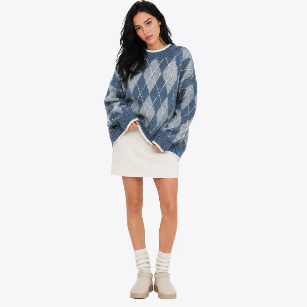 Suéter Feminino Tricô Argyle Firenze