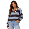 Suéter Feminino Gola Polo Azul Cashmere Firenze