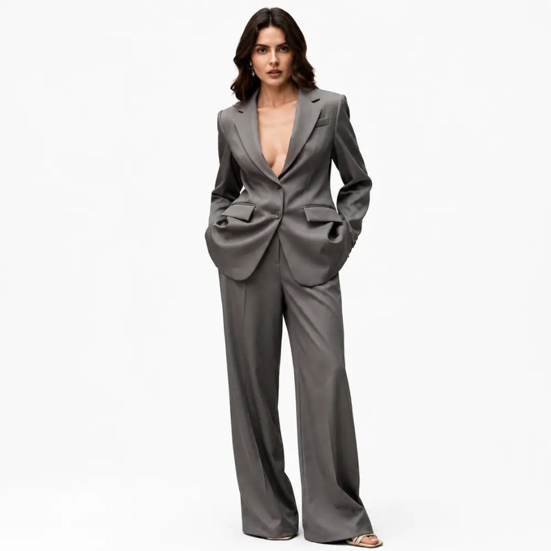 Conjunto Feminino Alfaiataria Privée - Cinza