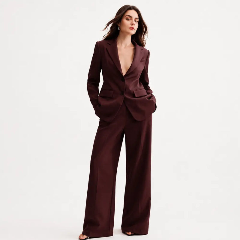 Conjunto Feminino Alfaiataria Privée - Marrom