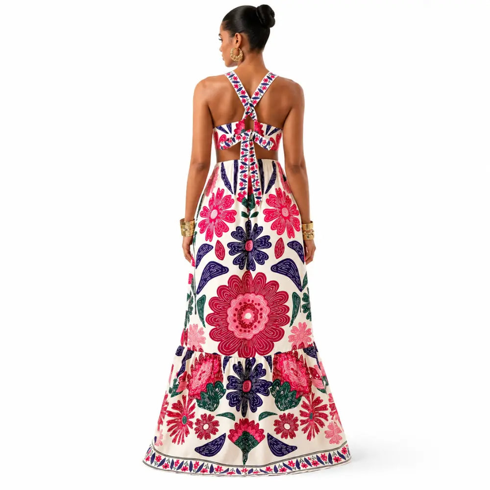 Vestido Longo Ravello Bloom Feminino Premium