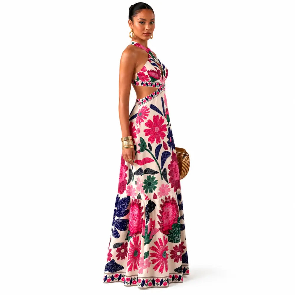 Vestido Longo Ravello Bloom Feminino Premium