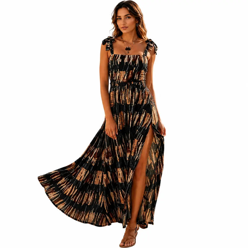 Vestido Longo Santorini Terra Feminino Premium