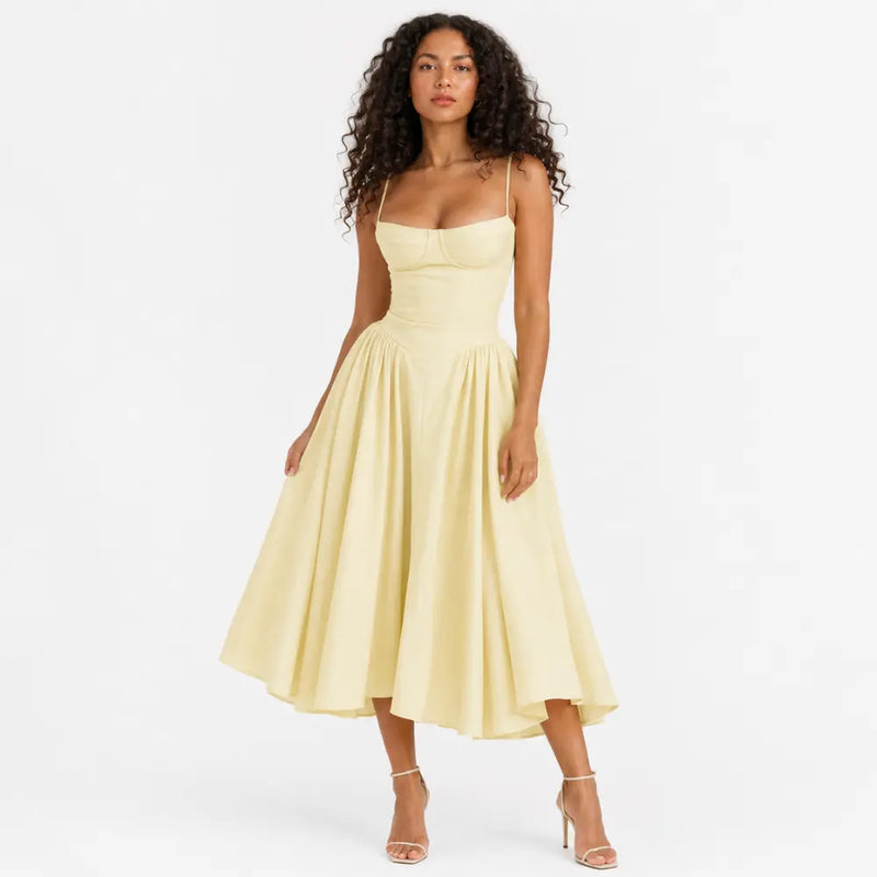 Vestido Midi Serena Noir Feminino Premium