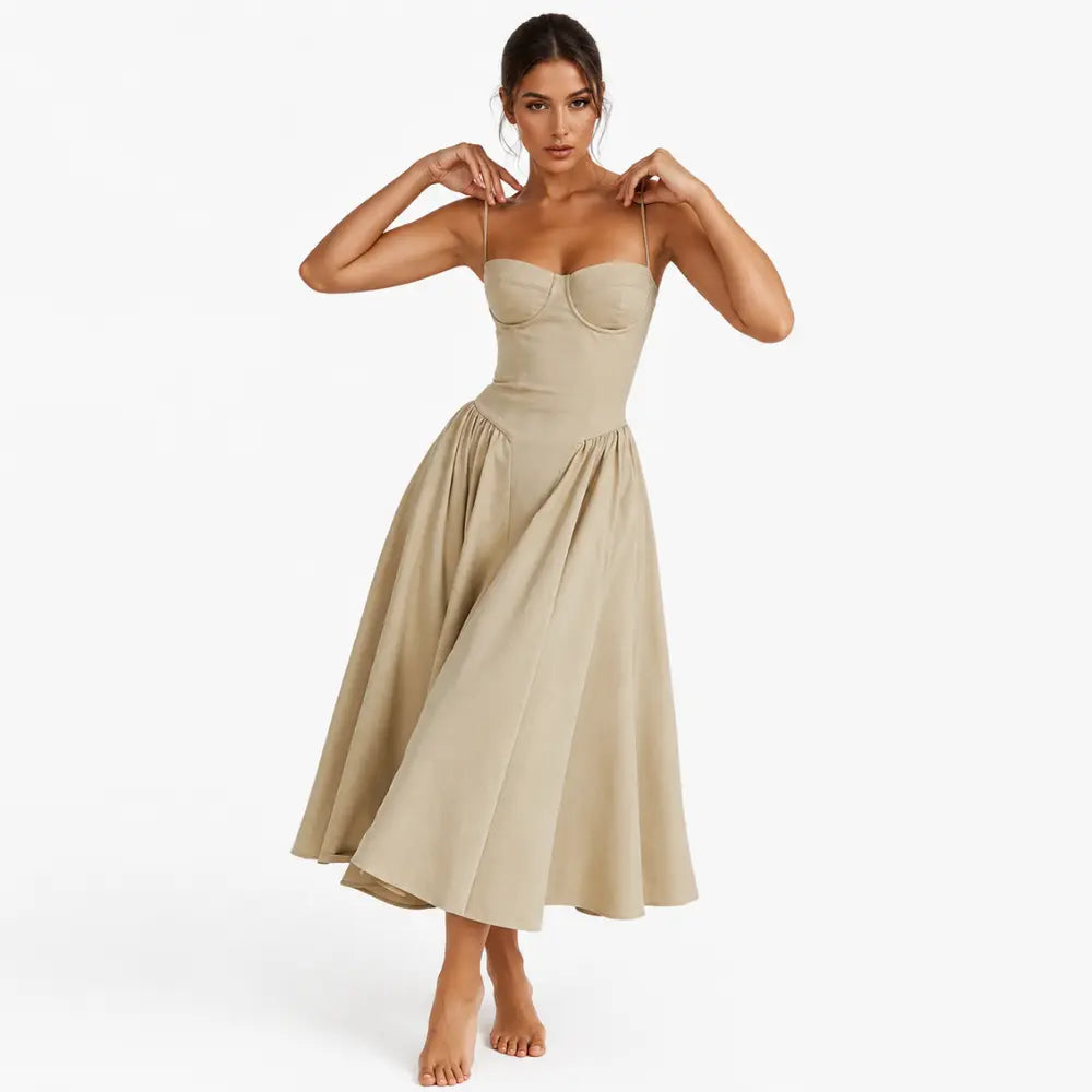 Vestido Midi Serena Noir Feminino Premium