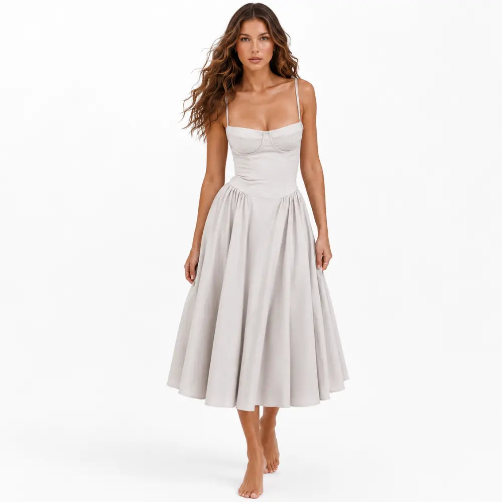 Vestido Midi Serena Noir Feminino Premium