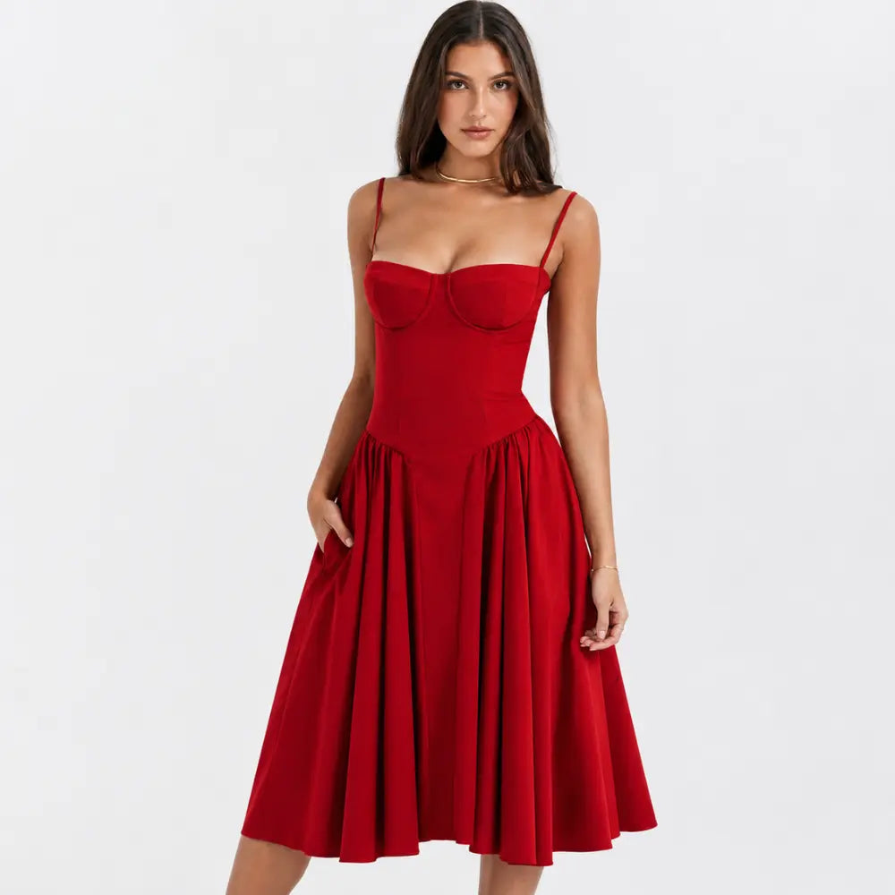 Vestido Midi Serena Noir Feminino Premium