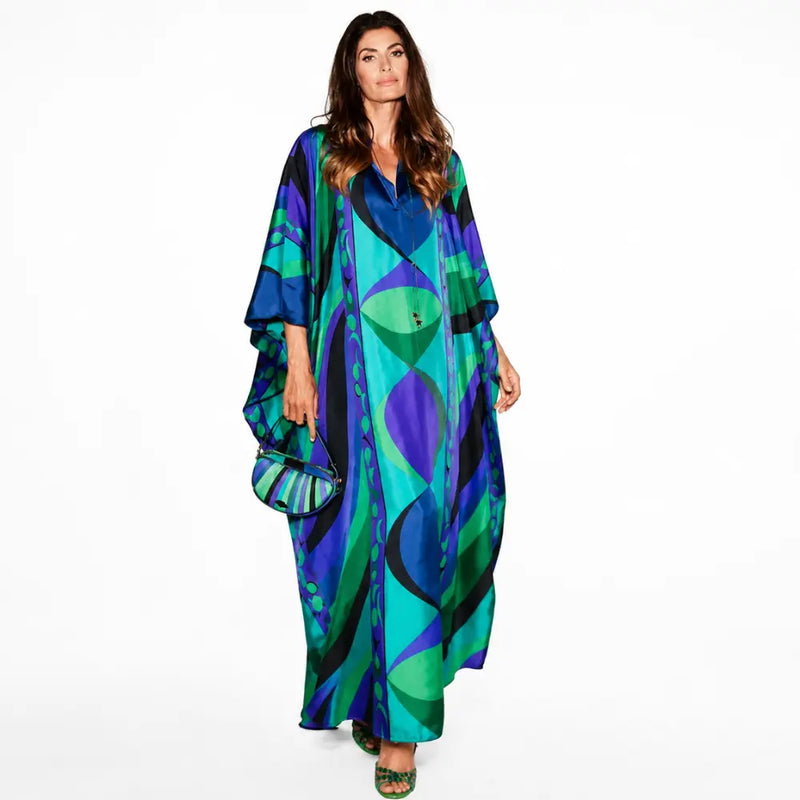 Vestido Longo Positano Azure Feminino Premium